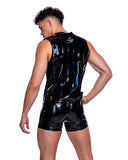 6515 - Vinyl with Iridescent Print Shorts