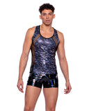 6515 - Vinyl with Iridescent Print Shorts