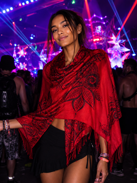 Pashmina Red Mandala