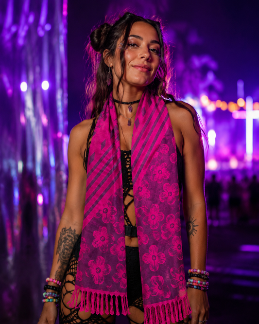 Pashmina Magenta Flower