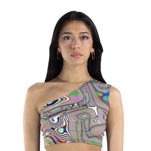 Lucid Dreams Over the Shoulder Crop Top