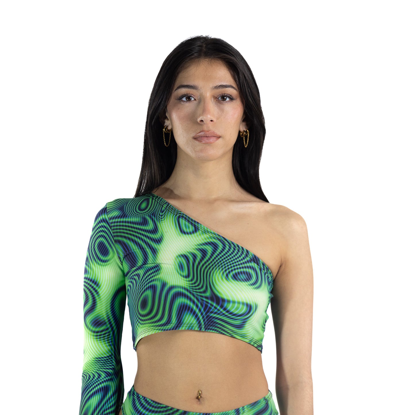 Vortex Bell Bottom Sleeve Crop Top