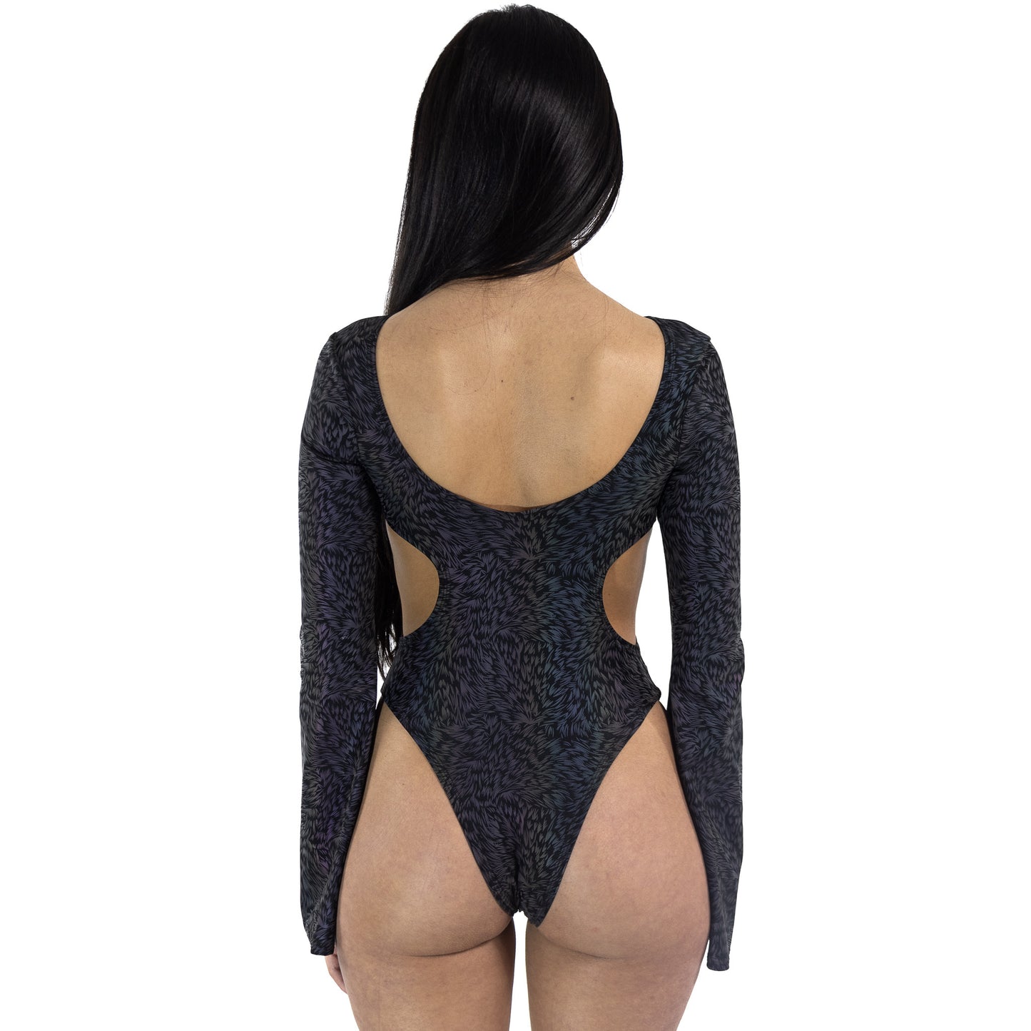 Furry Rainbow Reflective Aria Bell Sleeve Bodysuit