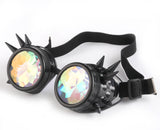 Sleek Black Spiked Diffraction Rave Goggles