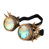 Gold Spiked Diffraction Goggles for rave 