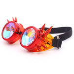Red and Orange Spiked Diffraction Goggles