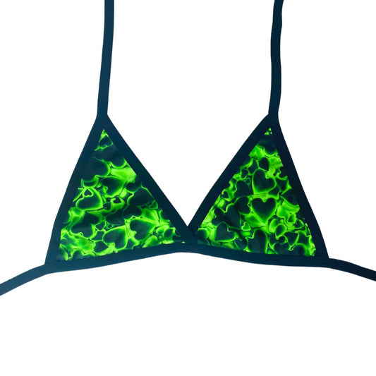 Neon hearts triangle top