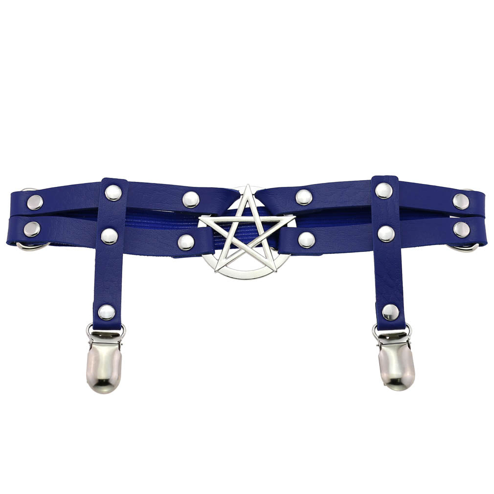 Studded Star Leather Garter