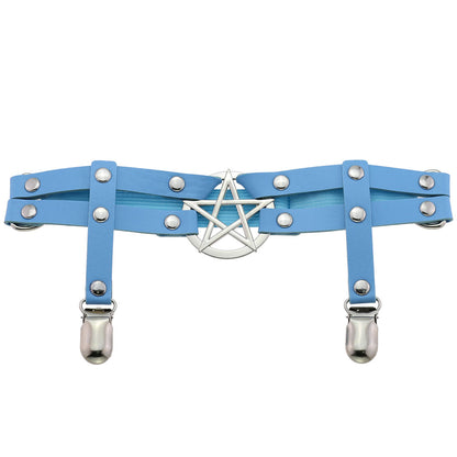 Studded Star Leather Garter