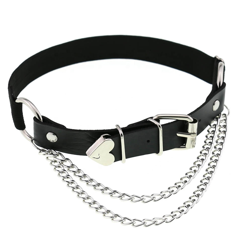 BLVCK chain garter belt