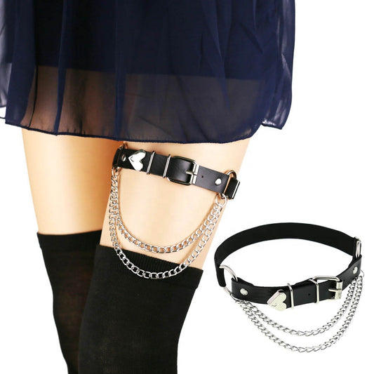 Garter Belt w/ Heart Detail & Chain