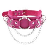 Punk Double Leather Choker w/ O-Ring