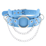 Punk Double Leather Choker w/ O-Ring