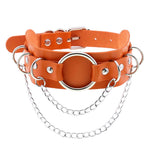 Punk Double Leather Choker w/ O-Ring