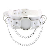Punk Double Leather Choker w/ O-Ring
