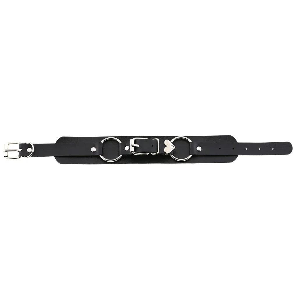 Leather O-ring choker belt w/ buckle