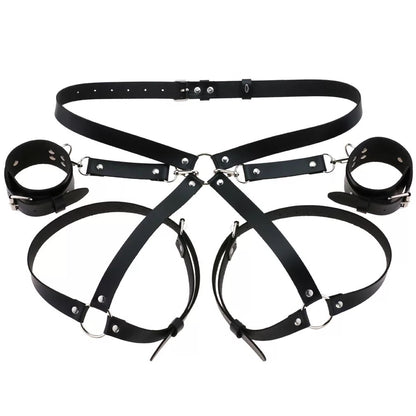 Leather Waist Corset Belt to Leg Ring Bracelet