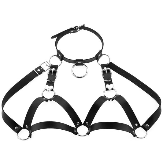 Leather Collar and Chest Harness