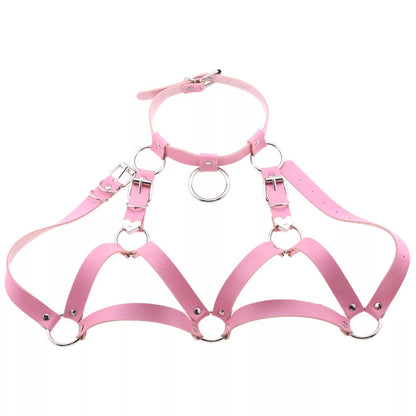Leather Collar and Chest Harness