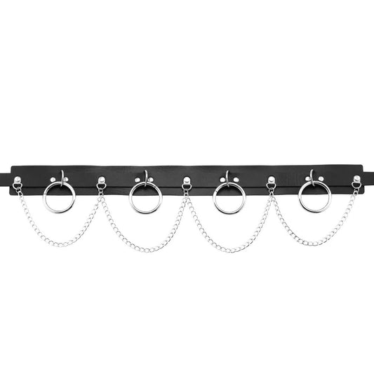 Chain Ring Leather Belt