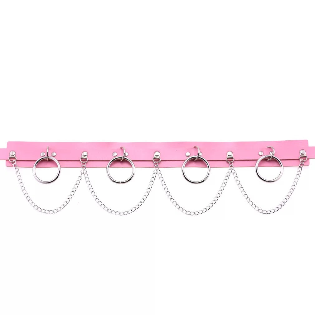 Chain Ring Leather Belt