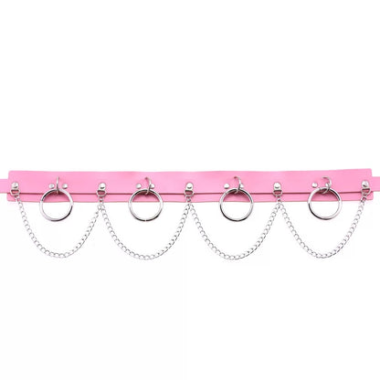 Chain Ring Leather Belt