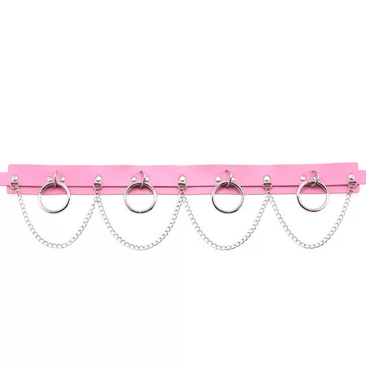 Chain Ring Leather Belt