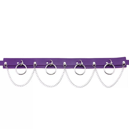 Chain Ring Leather Belt
