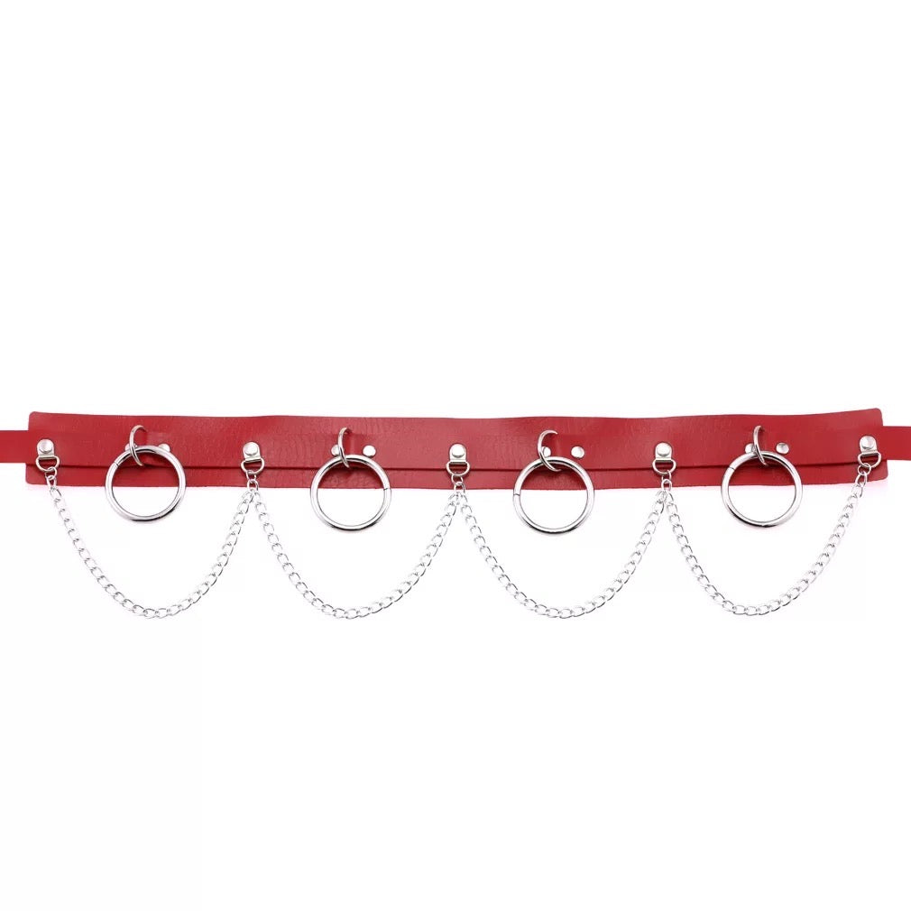 Chain Ring Leather Belt