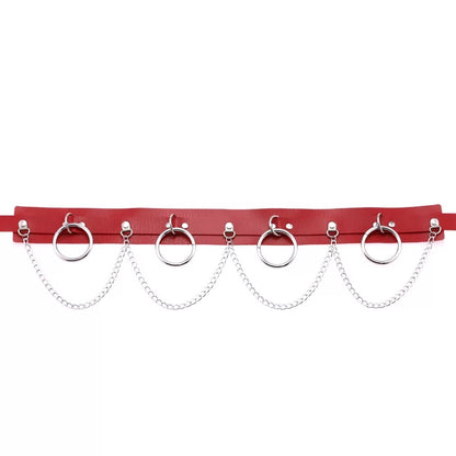 Chain Ring Leather Belt