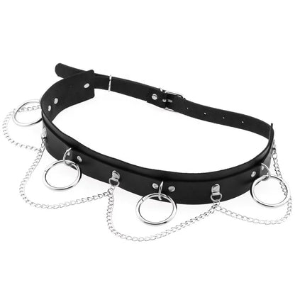 Chain Ring Leather Belt
