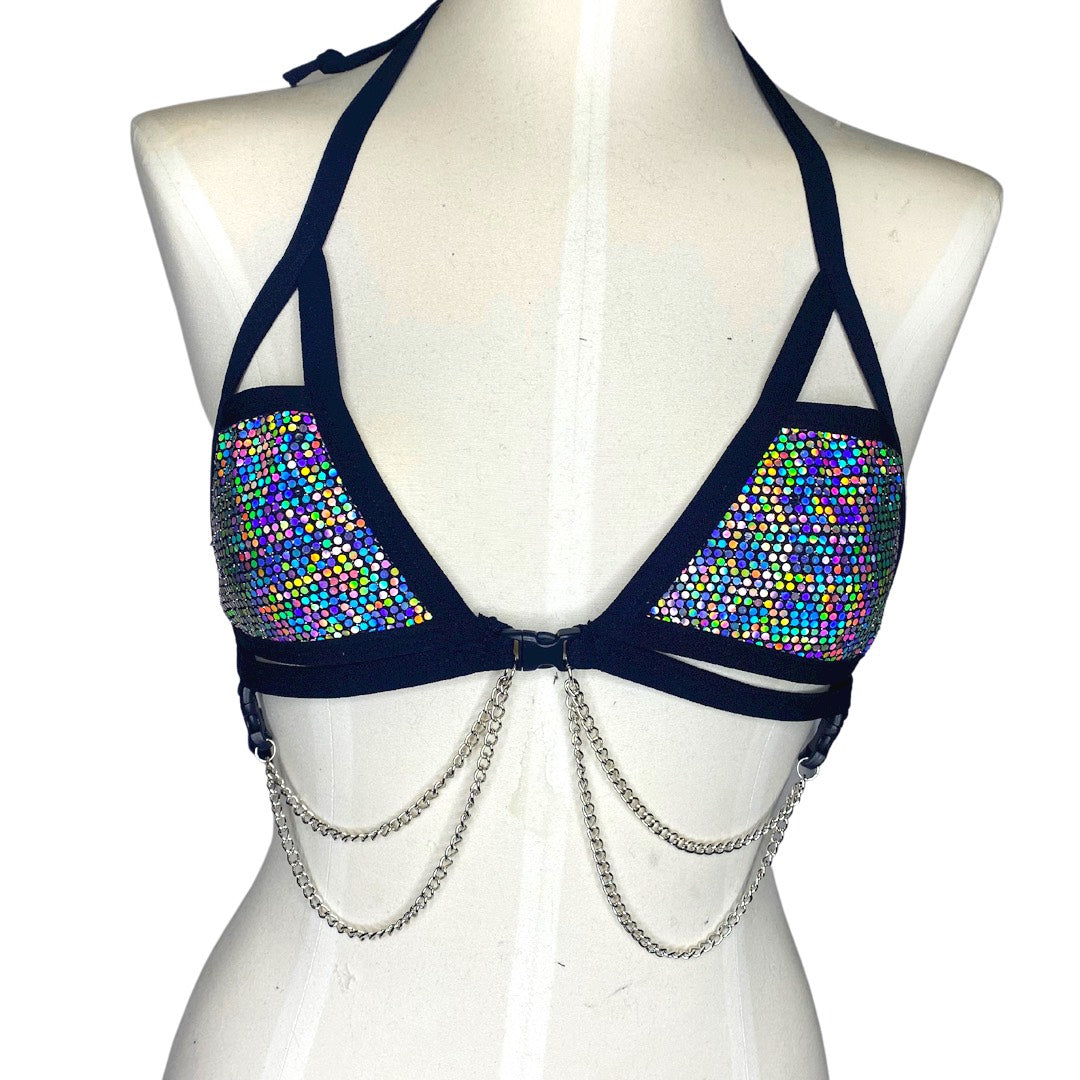 Sparkle Queen Cage Chain Top