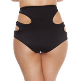 SH3228 - Black - High-Waisted Shorts with Cut out Details - Roma Costume New Arrivals,New Products,Shorts - 2