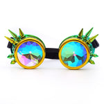 Green and yellow Diffraction Rave Goggles