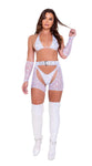 6083 - Mesh with Starts Print Chaps with Belt