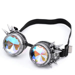 Spiked Silver textured Diffraction Rave Goggles