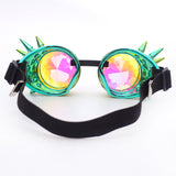 Blue and green Diffraction Rave Goggles