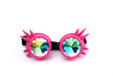 Pink Rave Goggles that diffract light 