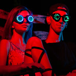 Green Infinite Portal LED Rave Goggles