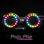 Pixel Pro LED goggles with rainbow lights display