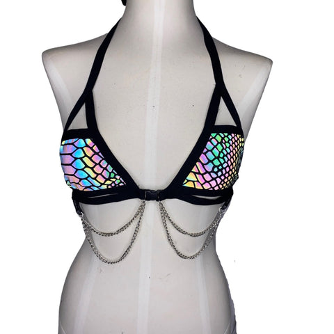 Slither Rainbow Reflective Cage Chain Top