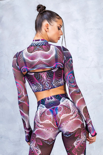Badinka Vapor Trance Magenta Mesh Onesie Set