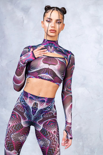 Badinka Vapor Trance Magenta Mesh Onesie Set