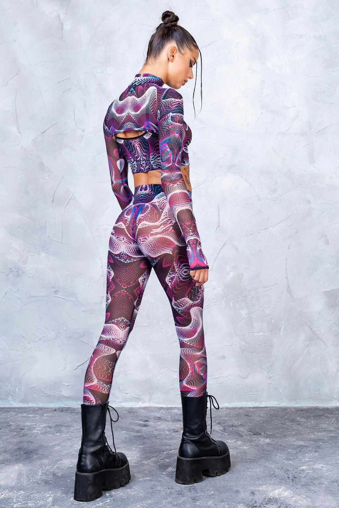 Badinka Vapor Trance Magenta Mesh Onesie Set