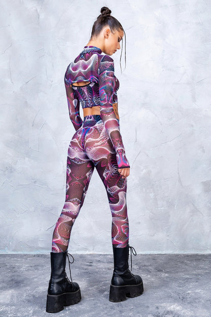 Badinka Vapor Trance Magenta Mesh Onesie Set