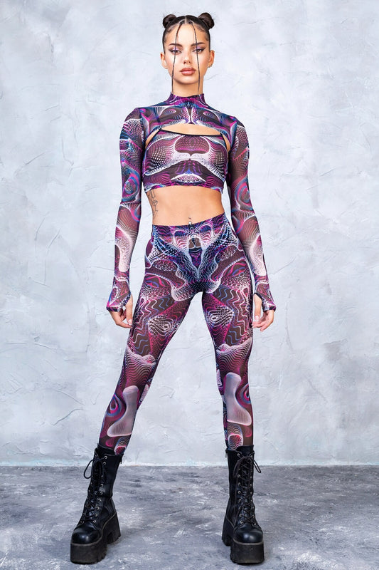 Badinka Vapor Trance Magenta Mesh Onesie Set