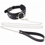 O-ring Choker Collar with chain leash