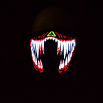 White Teeth Red Rave Mask in the dark