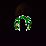 Yellow/Green Rave Mask in the dark
