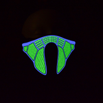 Blue/Green Rave Mask in the dark